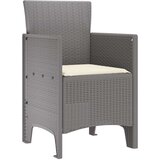  Vrtna stolica Set od 4 Svjetlosiva s krem jastučićima | shoptok.hr