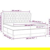  Box spring postelja z vzmetnico svetlo siva 200x200 cm blago, (20726001) | Shoptok.si