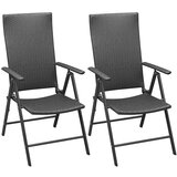 Maison Chic Vrtni stoli - Stol za vrt 2 kosa poli ratan črne barve JS1232, (21877535) | Shoptok.si