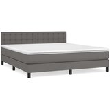 Krevet s oprugama i madracem sivi 180 x 200 cm od umjetne kože | shoptok.hr