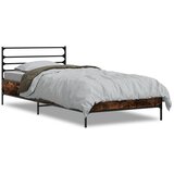 Maison Chic Posteljni okvir - Enojna postelja - Postelja za odrasle dimljeni hrast 100x200 cm inž. les in kovina-J8559, (21760220) Cene