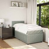Box spring krevet s madracem svjetlosivi 100x200 cm baršunasti | shoptok.hr