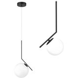 Toolight Stropna viseća svjetiljka Staklena kugla bijelo G107-1W BLACK WHITE | shoptok.hr