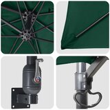  Vrtni suncobran Zelena 248,5 x 247,5 x 160 cm Poliester i čelik | shoptok.hr