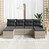  Sjedeća garnitura za vrt 6 pcs Svijetlo siva Poli Ratan | shoptok.hr