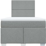 vidaXL Boxspring postelja z vzmetnico svetlo siva 120x190 cm blago | Shoptok.si