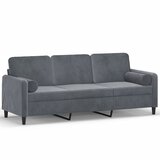  Trosjed s ukrasnim jastucima tamnosivi 180 cm baršunasti | shoptok.hr