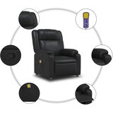  Masažni naslonjač od umjetne kože crni | shoptok.hr