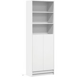  Visoka komoda LED bijela 69x32,5x200 cm konstruirano drvo | shoptok.hr