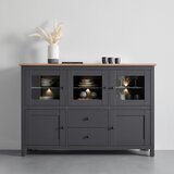 Bessagi Home komoda claudio, temno siva, barva hrasta | Shoptok.si
