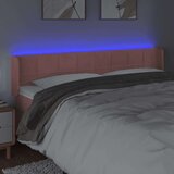 vidaXL LED posteljno vzglavje roza 163x16x78/88 cm žamet | Shoptok.si