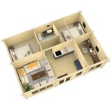 Male kuće Drvena vrtna kuća CANARIAS 850 × 595 cm – bez završnog krovnog pokrova | shoptok.hr