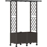  Povišeni krevet s mrežom i krovom Smeđa 124,5 x 40 x 142 cm PP | Eponuda.com