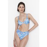 Trendyol Blue Floral Pattern High Waist Bikini Bottom | ePonuda.com