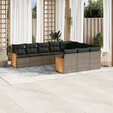 vidaXL 10-dijelni set vrtnih sofa od poliratana s jastucima sivi | shoptok.hr