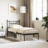 vidaXL Metalni okvir za krevet s uzglavljem crni 75x190 cm Cijene