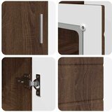 vidaXL Strani šal Rjavi hrast 55.5 x 29 x 100 cm Konstruiran les | Shoptok.si