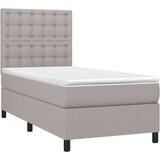  Krevet box spring s madracem LED svjetlosivi 100x200 cm tkanina | shoptok.hr