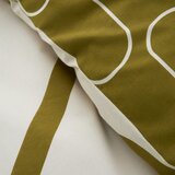 Catherine Lansfield Kaki zelena/bež posteljnina za zakonsko posteljo 200x200 cm Linear Curve – | Shoptok.si