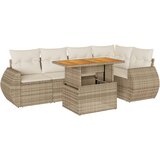 Maison Chic Seti vrtnega pohištva - Vrtna garnitura - Vrtni pohištvo set 6-delna z blazinami bež poli ratan, (21813615) | Shoptok.si
