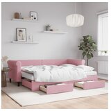 vidaXL Izvlečna dnevna postelja s predali roza 80x200 cm žam Cene