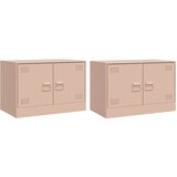 Furnova TV omarica 2 kosa roza 67x39x44 cm jeklo, (21923408) | Shoptok.si