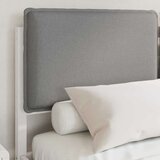 vidaXL Posteljni okvir z oblazinjenim vzglavjem Svetlo siva | Shoptok.si