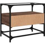 TV ormarić sa staklenom površinom boja hrasta 60x35x51 cm drvo | shoptok.hr