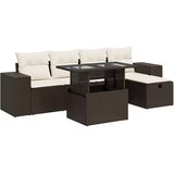Maison Chic Seti vrtnega pohištva - Vrtna garnitura - Vrtni pohištvo set 6-delna z blazinami rjav poli ratan, (21807218) | Shoptok.si