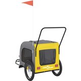 Prikolica za bicikl za ljubimce žuto-siva od tkanine i željeza | shoptok.hr
