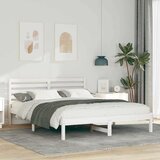  Krevetna konstrukcija Bijelo 150 x 200 cm Čvrsto borovo drvo | shoptok.hr