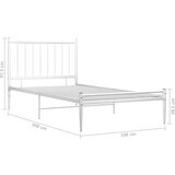  Za krevet bijeli metalni 100 x 200 cm | shoptok.hr