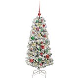 vidaXL Umetno Zložljivo Božično Drevo Zelena in bela 120 cm PVC | Shoptok.si