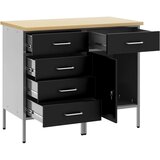  Delovna omara s predalom 2 pcs Črna in siva 100 x 55 x 85 cm | Shoptok.si