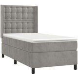 Box spring krevet s madracem svjetlosivi 100x200 cm baršunasti | shoptok.hr