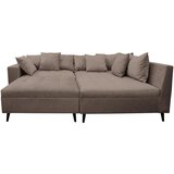MID.YOU Ecksofa inkl. Hocker, gladka tkanina rjava | Shoptok.si