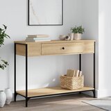 vidaXL Konzolna mizica sonoma hrast 100x34,5x75 cm inženirski les Cene