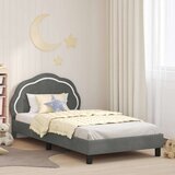  Otroški posteljni okvir z vznožjem Temno siva 90 x 190 cm Žamet, (5000104798) | Shoptok.si