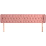  Uzglavlje s ušima ružičasto 203x23x78/88 cm baršunasto | shoptok.hr