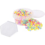 Playbox 5mm MIDI prozirne perle za peglanje, 1000 komada s heksagonalnom podlogom | shoptok.hr