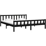  Za krevet od masivnog drva crni 200 x 200 cm | shoptok.hr