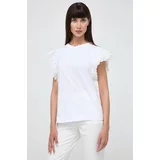 Twinset Bombažna kratka majica ženski, bela barva