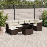 vidaXL 8-dijelni set vrtnih sofa s jastucima smeđi od poliratana | shoptok.hr