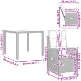 Vanjski set za objedovanje 3 pcs Bež i krem bijela | shoptok.hr