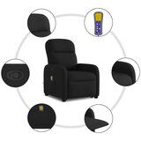  Masažni naslonjač na podizanje od tkanine crni | shoptok.hr