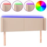 Maison Chic led posteljno vzglavje - vzglavna omarica - nočna omarica kapučino 147x16x78/88 cm umetno usnje, (21709251) Cene