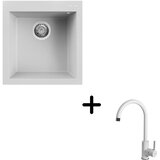  Sudoper Elleci Quadra 102 + slavina C01 Bianco | shoptok.hr