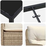  Vrtni set za objed s jastukom 5 pcs Bež Poli ratan | shoptok.hr
