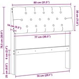 vidaXL tapecirano vzglavje temno siva 80 cm masivno borovo les | Shoptok.si