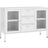 vidaXL komoda bijela 105 x 35 x 70 cm od čelika i kaljenog stakla | shoptok.hr